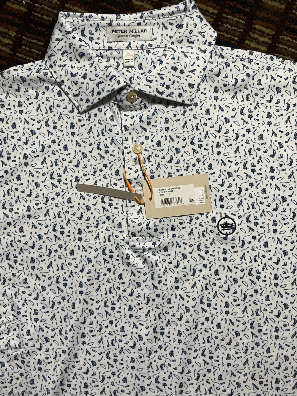 Peter Millar PGA Golfer’s Medley Polo Brand New NWT Small Style #MF26EK23S